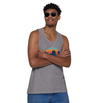 80's Sunset Skyline Thick Tank