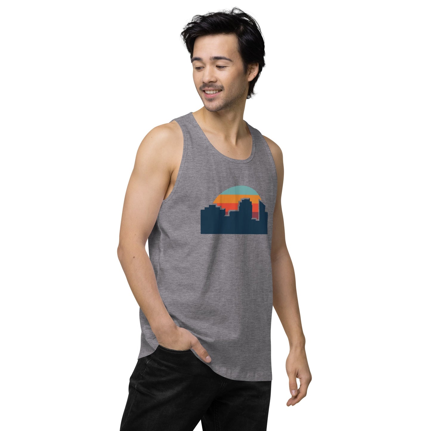 80's Sunset Skyline Thick Tank