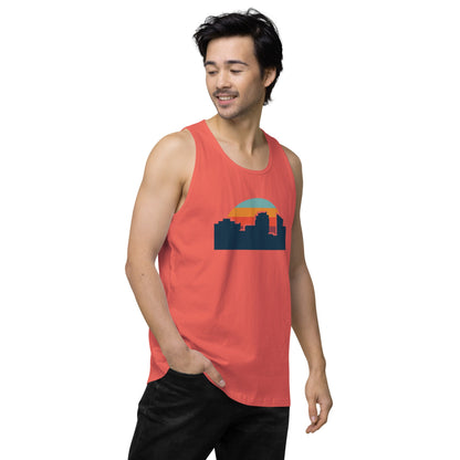 80's Sunset Skyline Thick Tank