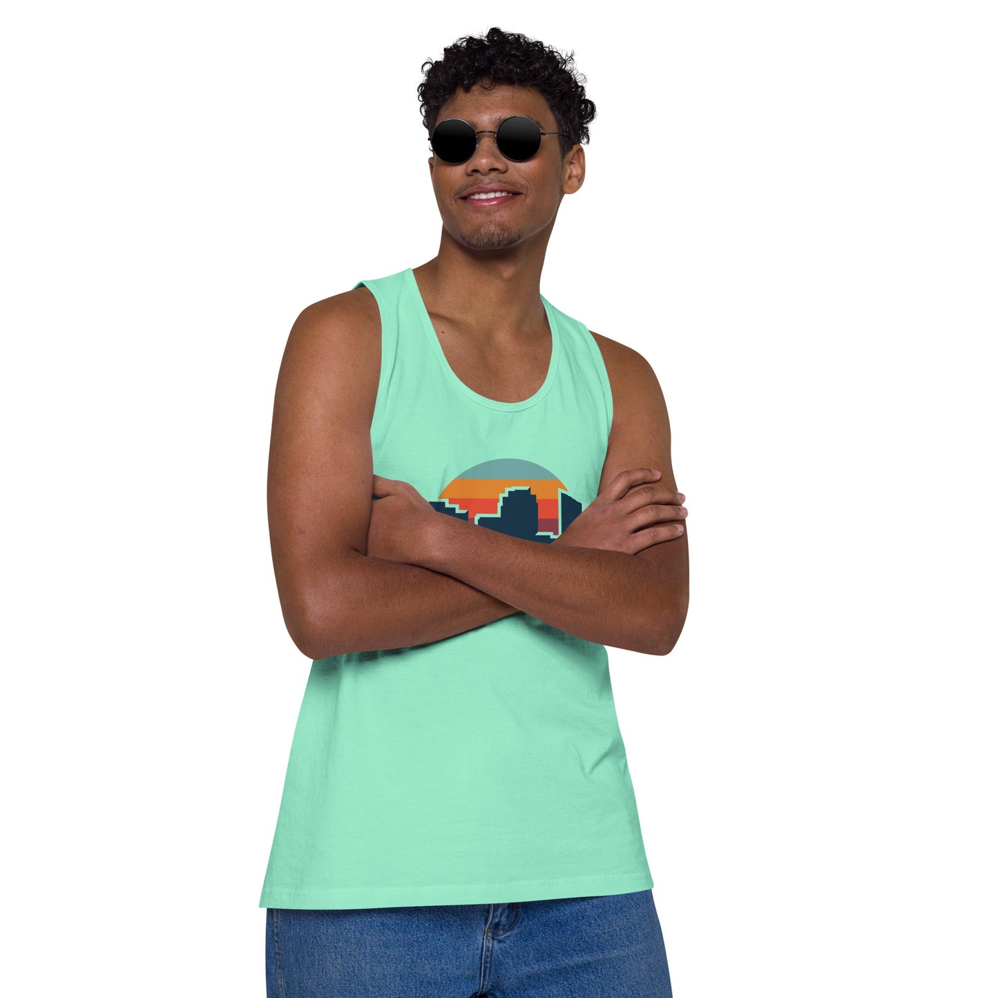 80's Sunset Skyline Thick Tank