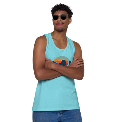 80's Sunset Skyline Thick Tank