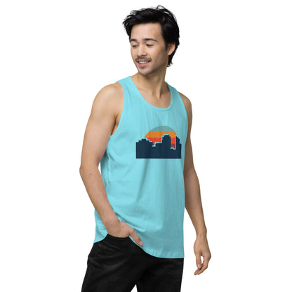 80's Sunset Skyline Thick Tank