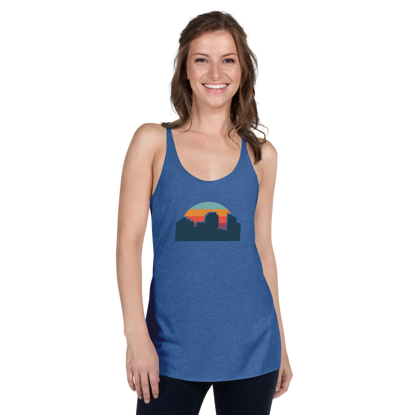 80's Sunset Skyline Thin Tank