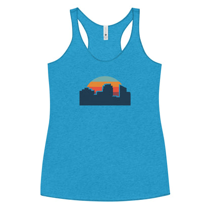 80's Sunset Skyline Thin Tank